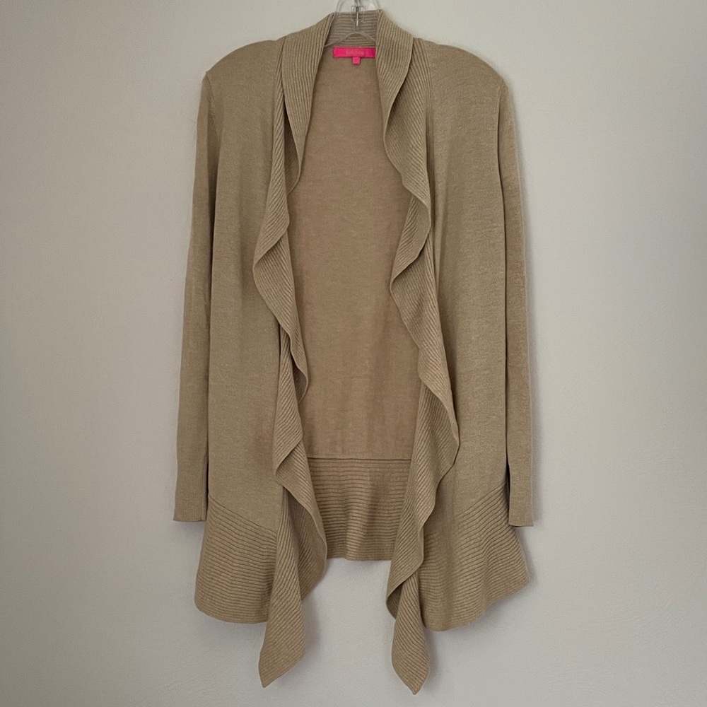 Lilly Pulitzer Gold Ruffle Cardigan